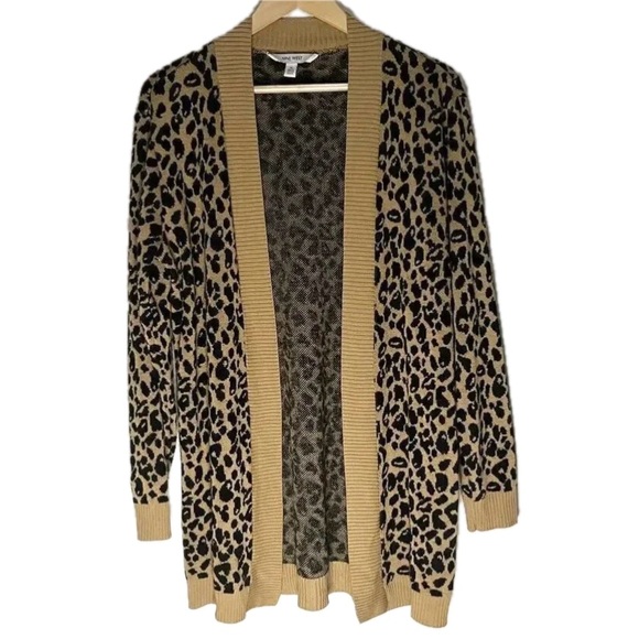 Nine West Sweaters - Nine West Women’s XL Brown Black Cheetah Print Cardigan